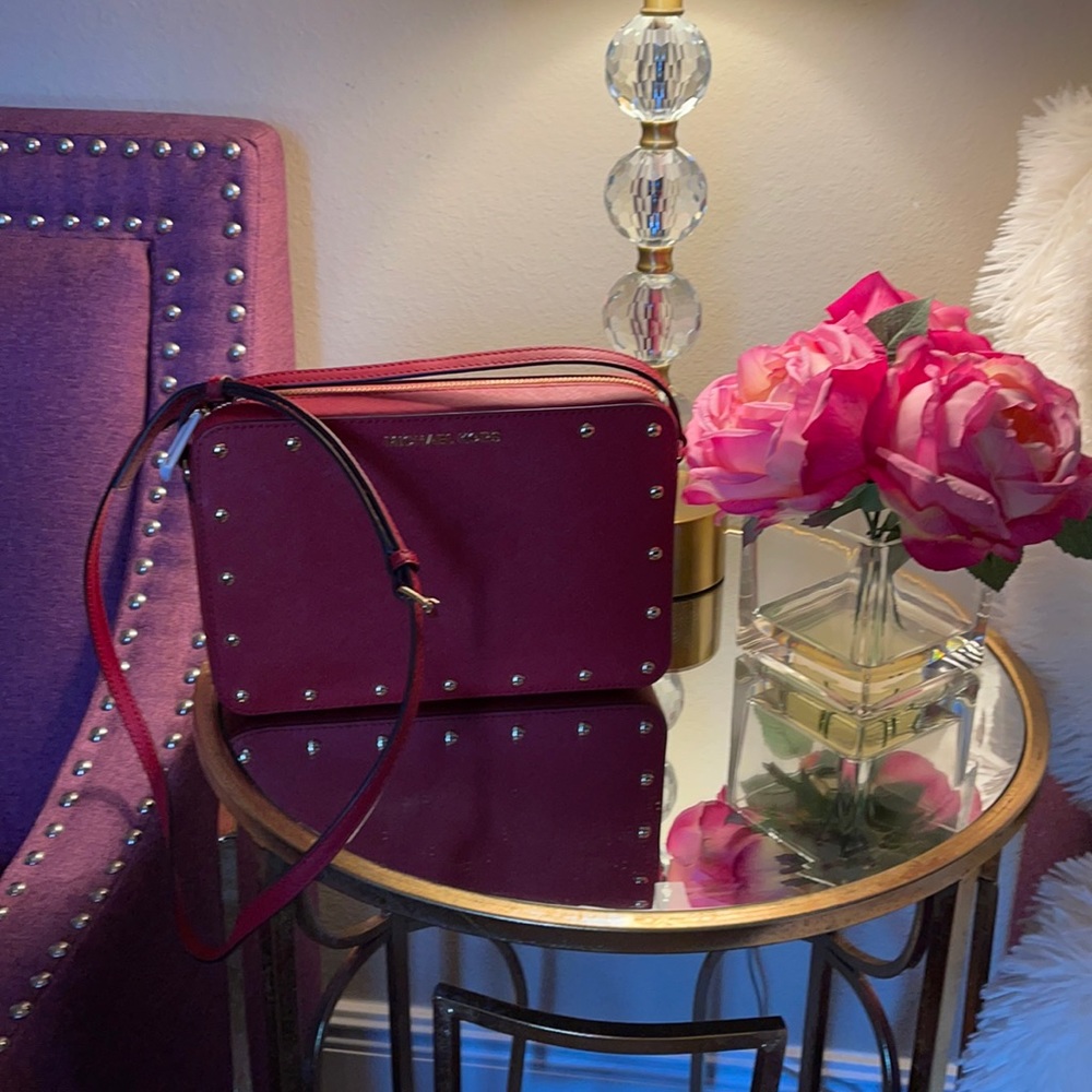 MK crossbody bag in cranberry red